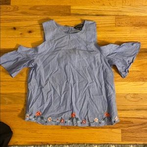 blue and white strip blouse